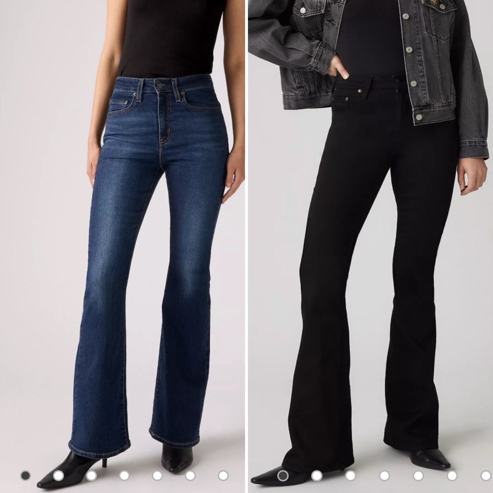 SET OF 2 Levi’s 726 High Rise Flare Jeans – Dark Wash & Black - Women’s Size 29